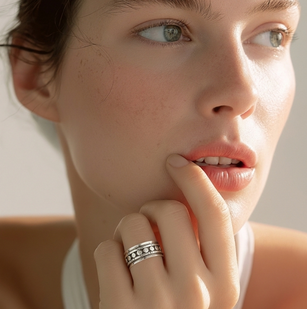 Sterling Silver spinning spinner meditation ring size 7 🆕